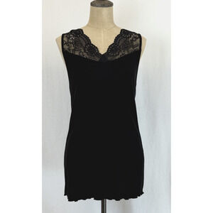 NWT Soya Concept BOUTIQUE Black Tank Top w/ Lace Detail #0418 XXL69